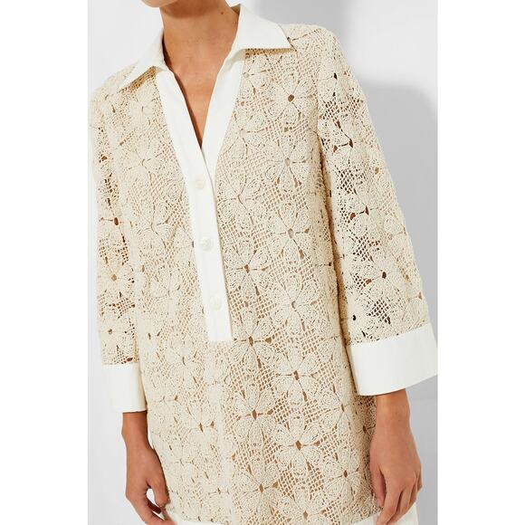 TUCKERNUCK Tan Crochet Collier Dress Size M NWT Retail $198 Tuckernuck - Picture 5 of 8